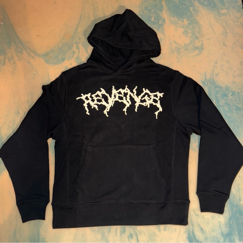 Men’s size medium Revenge pixel hoodie gallery pixelated sweatshirt black hoody